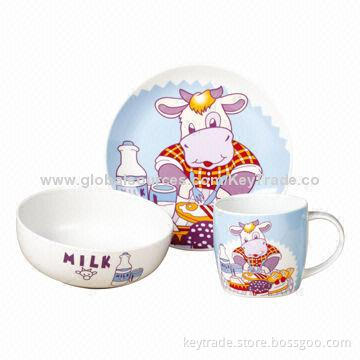 Fine Porcelain Breakfast/Dinnerware Set with Decal, Customized Designs Welcomed